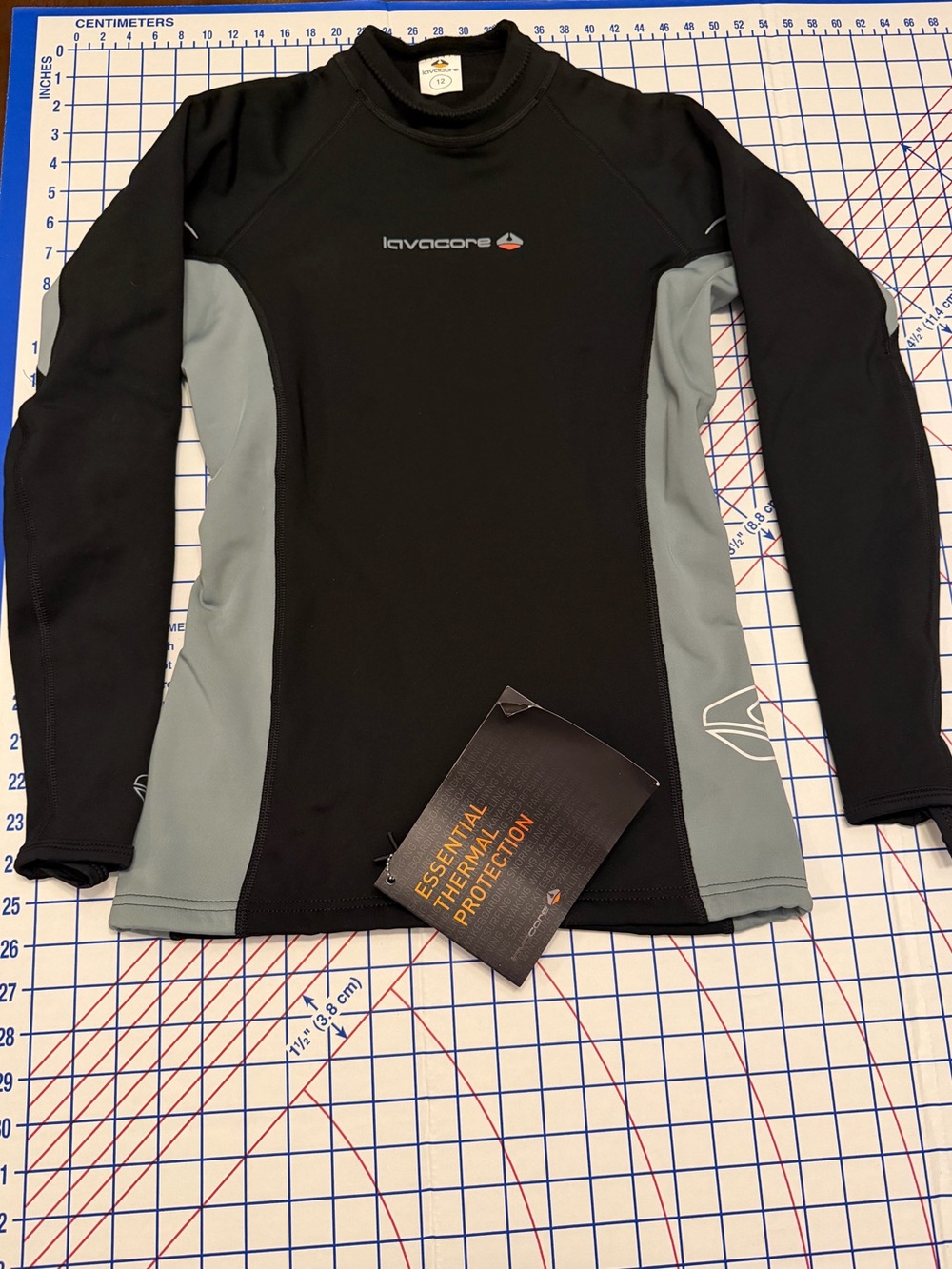 Women’s Black and Gray Thermal Swim Top